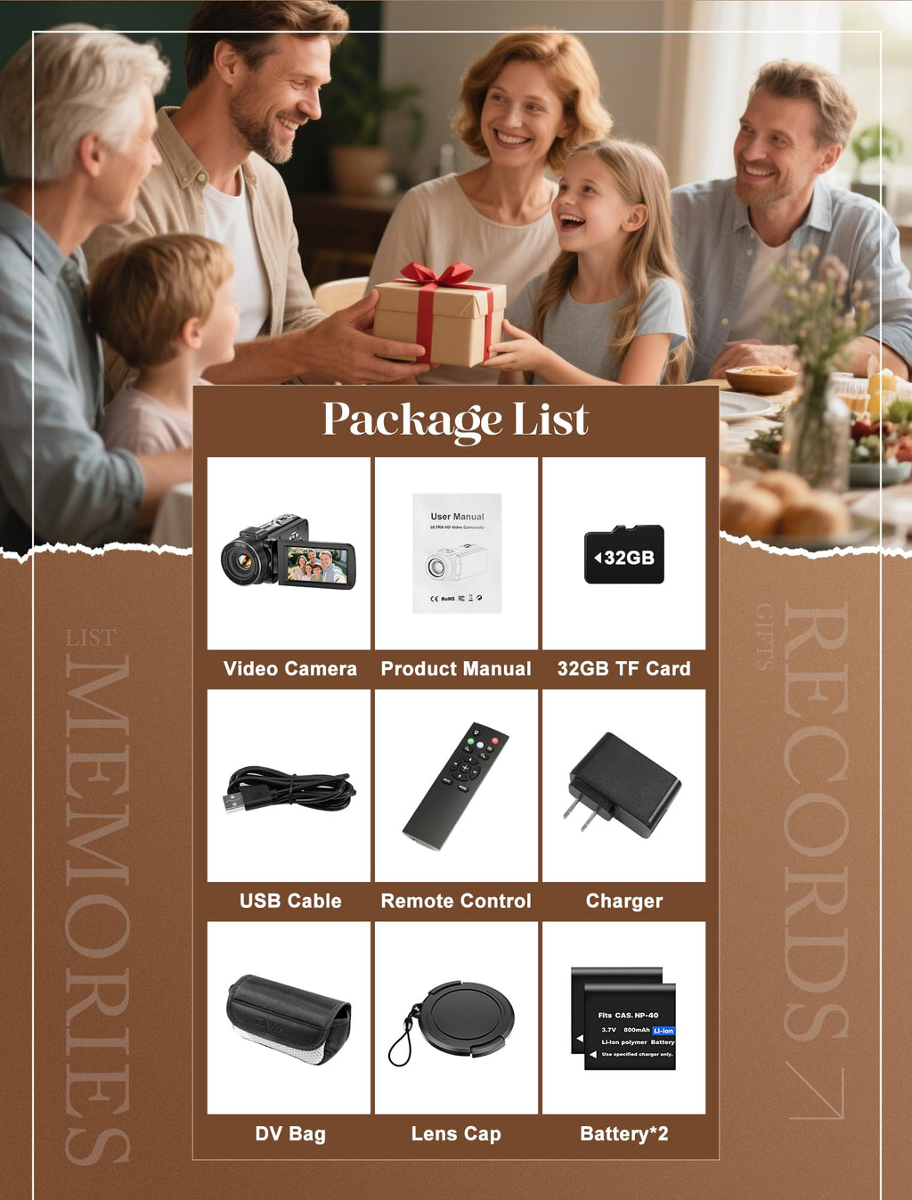 ZYDIIE 4K UHD Video Camera Camcorder with 18x Zoom
