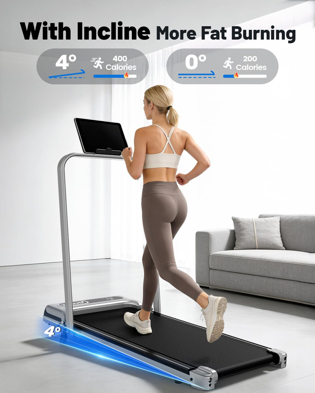 YAGUD Walking Pad Treadmill for Home Office & Jogging