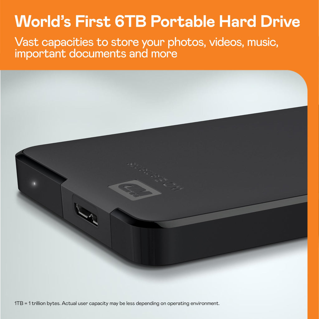 WD 2TB Elements Portable External Hard Drive USB 3.0