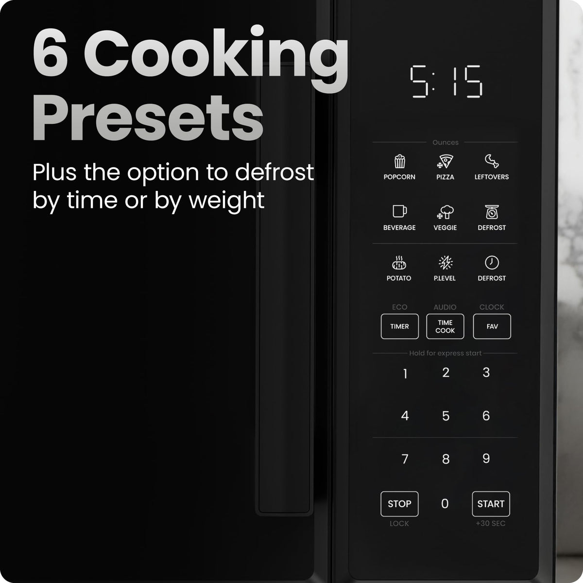 CHEFMAN Countertop Microwave Oven 0.9 Cu. Ft., 900W