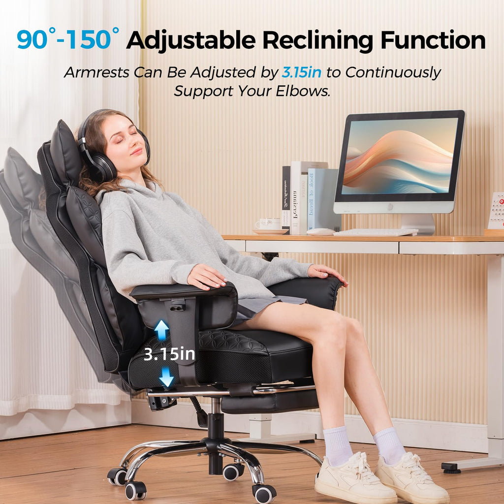 COMHOMA Big and Tall Ergonomic Office Chair with Foot Rest