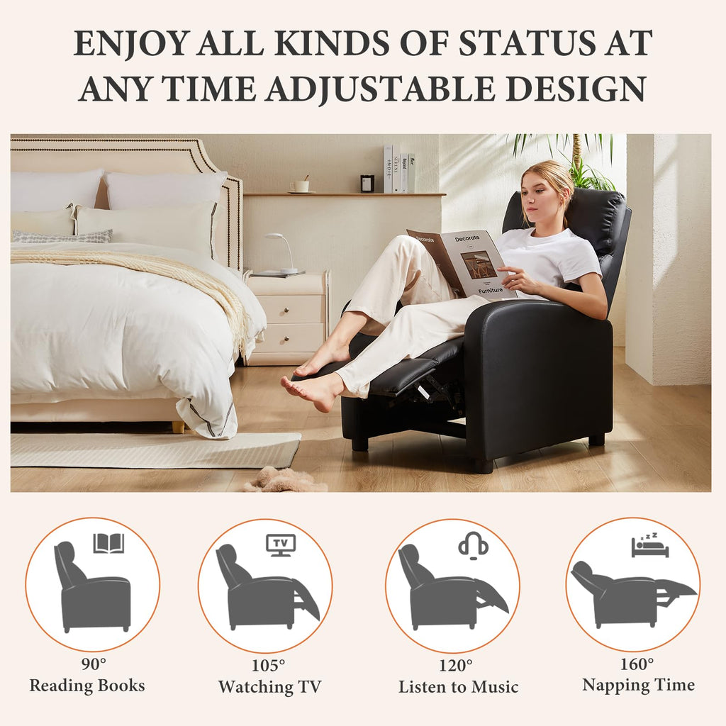 SWEETCRISPY Massage Recliner Chair - Adjustable Lumbar Support