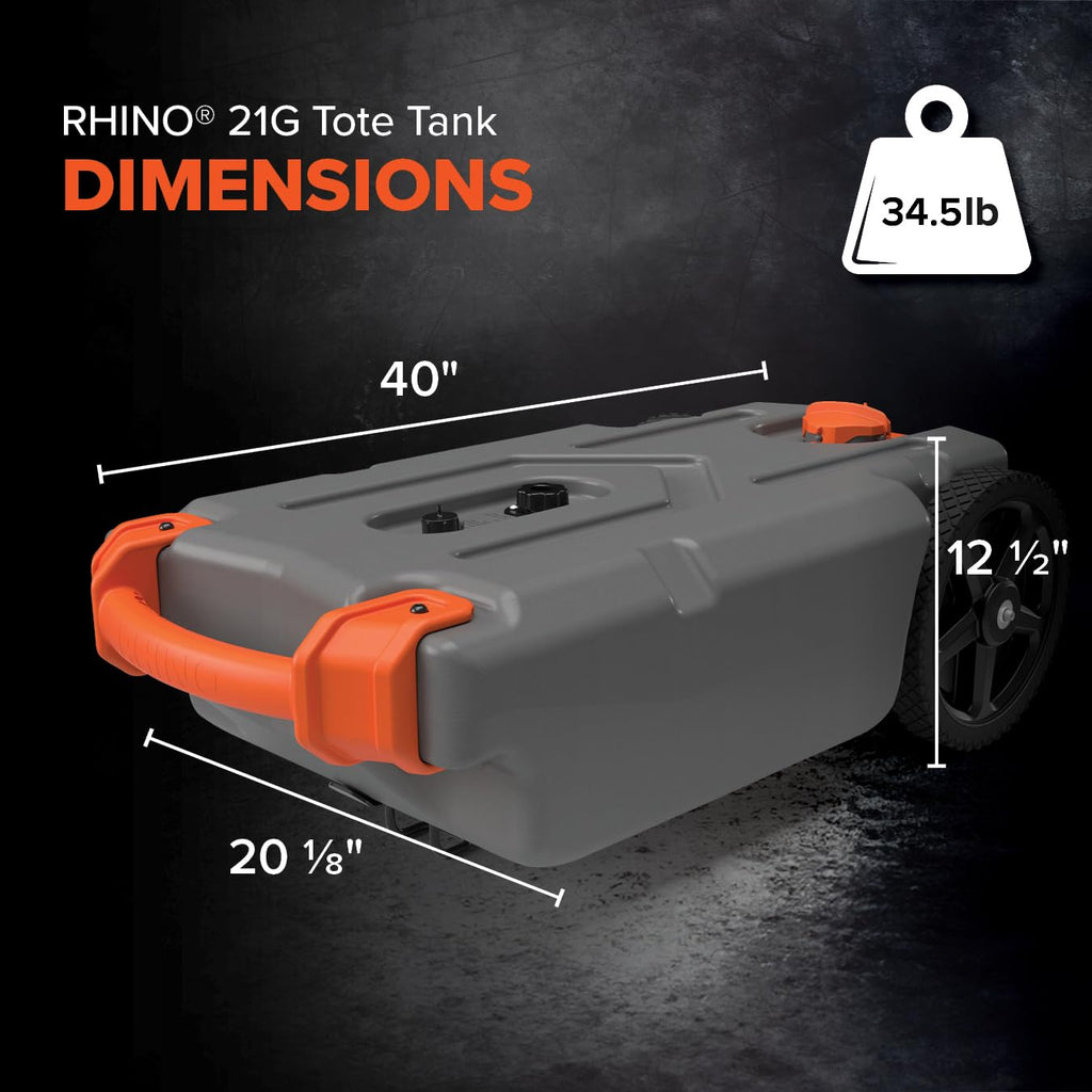 CAMCO Rhino 21-Gallon RV Portable Waste Tank with Accessories