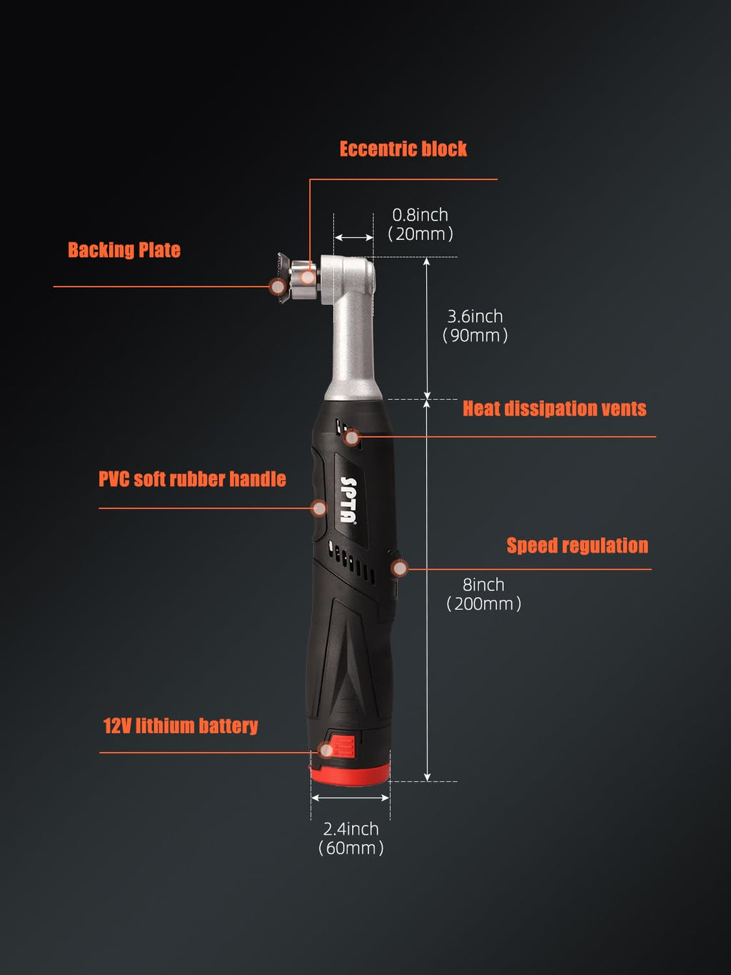 SPTA Cordless Mini Car Polisher - 12V Scratch Remover