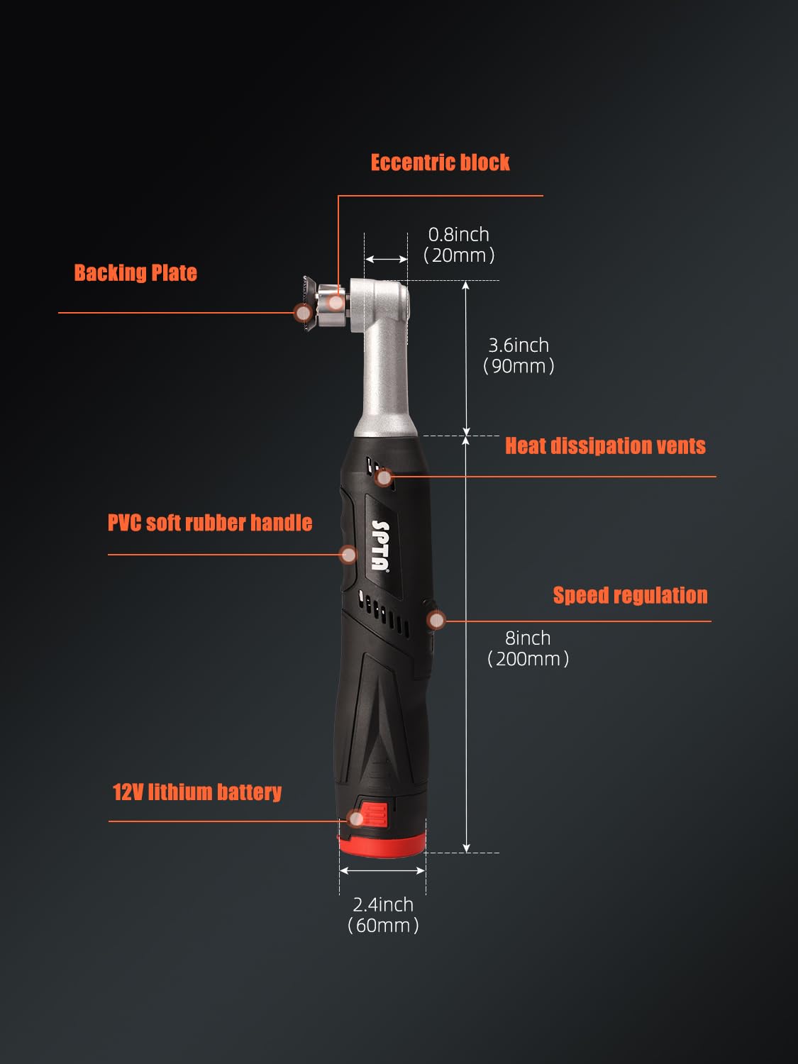 SPTA Cordless Mini Car Polisher - 12V Scratch Remover