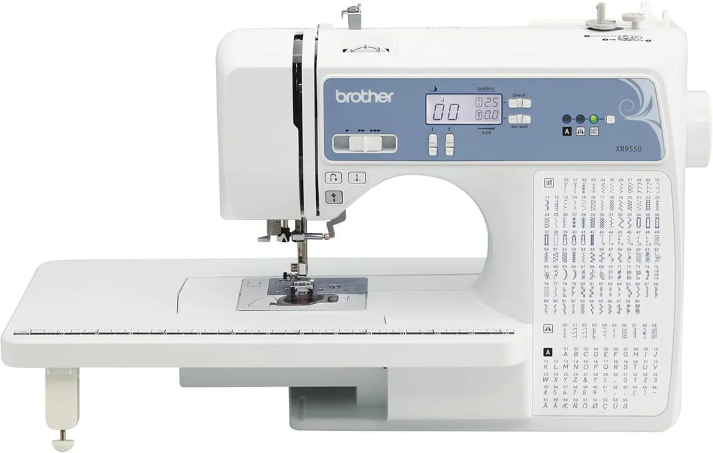 Brother Sewing and Quilting Machine, Computerized, 165 Built-in Stitches, LCD Display, Wide Table, 8 Included Presser Feet, White, 20x12x17