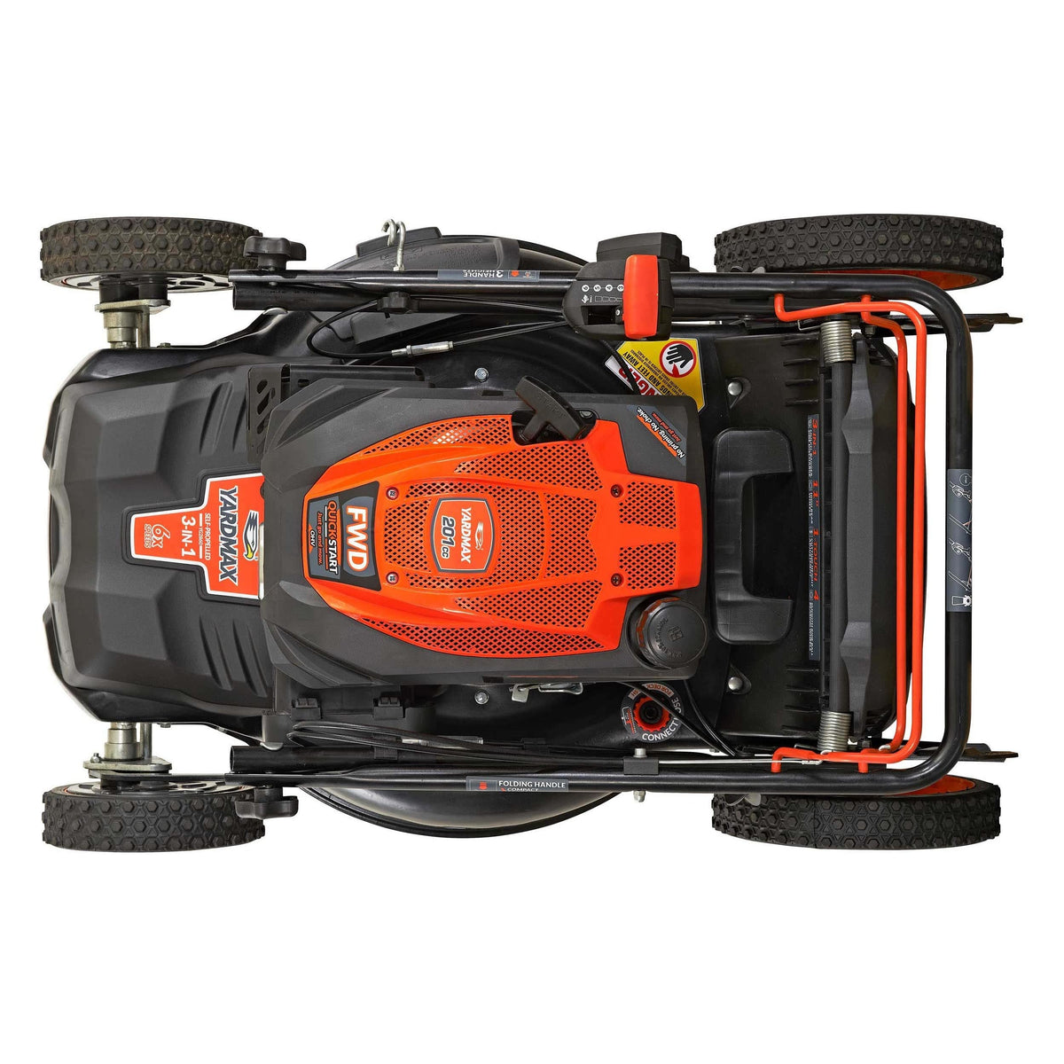 YARDMAX 22" 201cc Self-Propelled 6-Speed Lawn Mower
