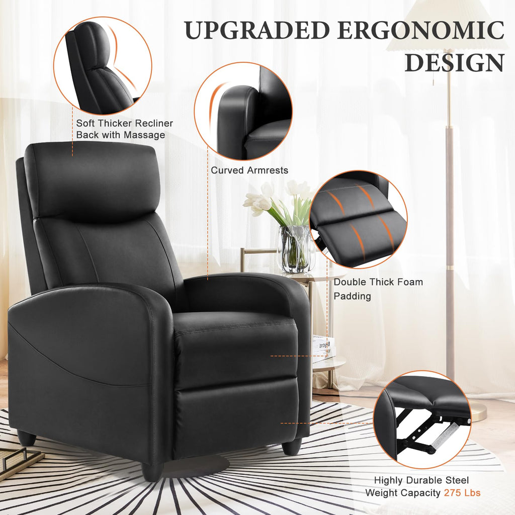 SWEETCRISPY Massage Recliner Chair - Adjustable Lumbar Support
