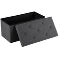 DUMOS 30in Grey Storage Ottoman Bench - Foot Rest Stool