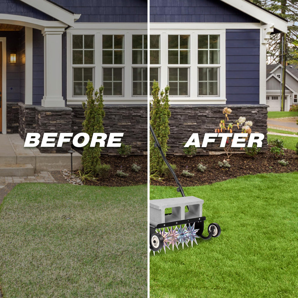 SUCHTALE 18-Inch Heavy Duty Push Spike Lawn Aerator