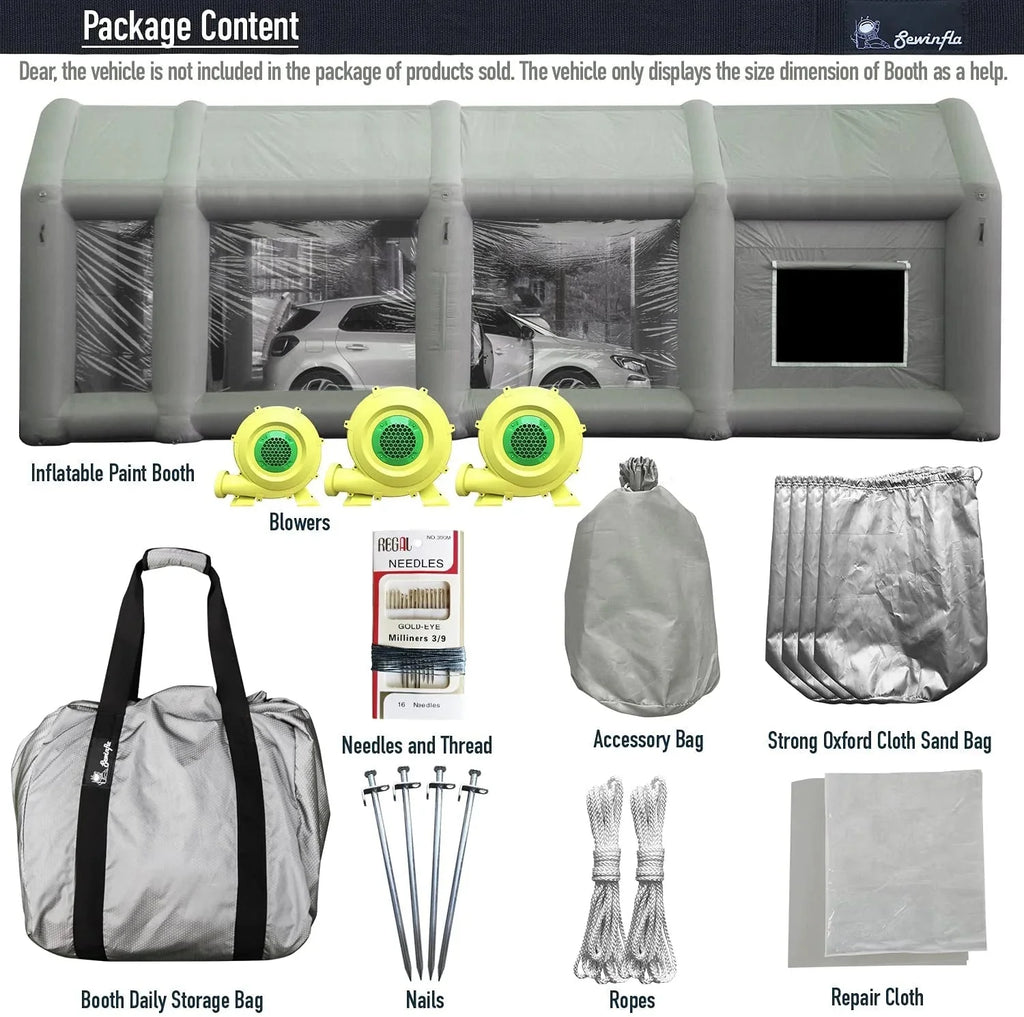 30x20x13Ft Inflatable Paint Booth with Blowers & Air Filter System – Professional Spray Tent