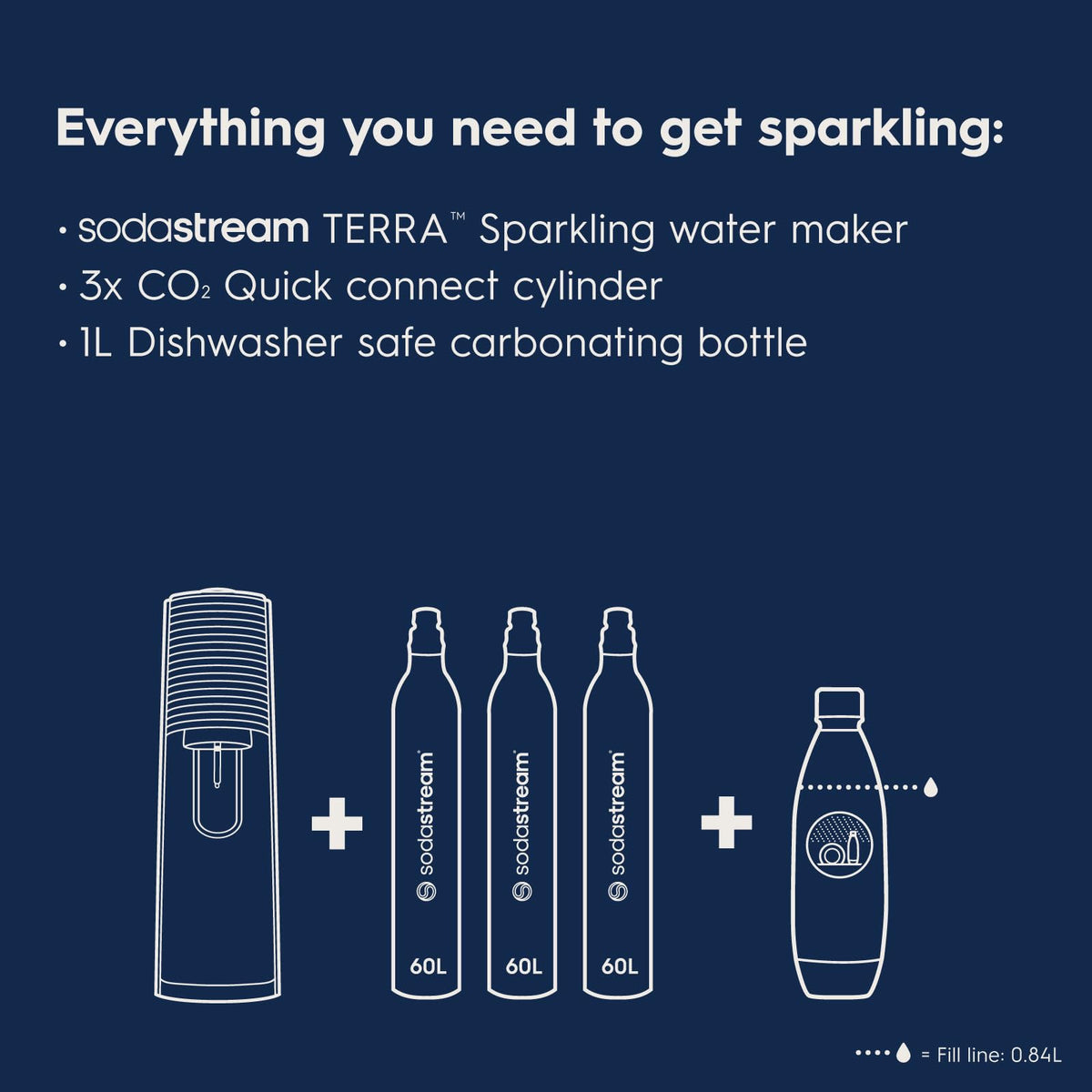 SODASTREAM Terra Sparkling Water Maker Bundle - Black Edition
