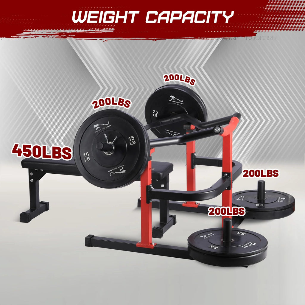 Chest Press Machine, 1050LBS Capacity, Independent Converging Arms, Weight Bench Press with Adjustable Flat Bench for Upper Body Workouts, Red