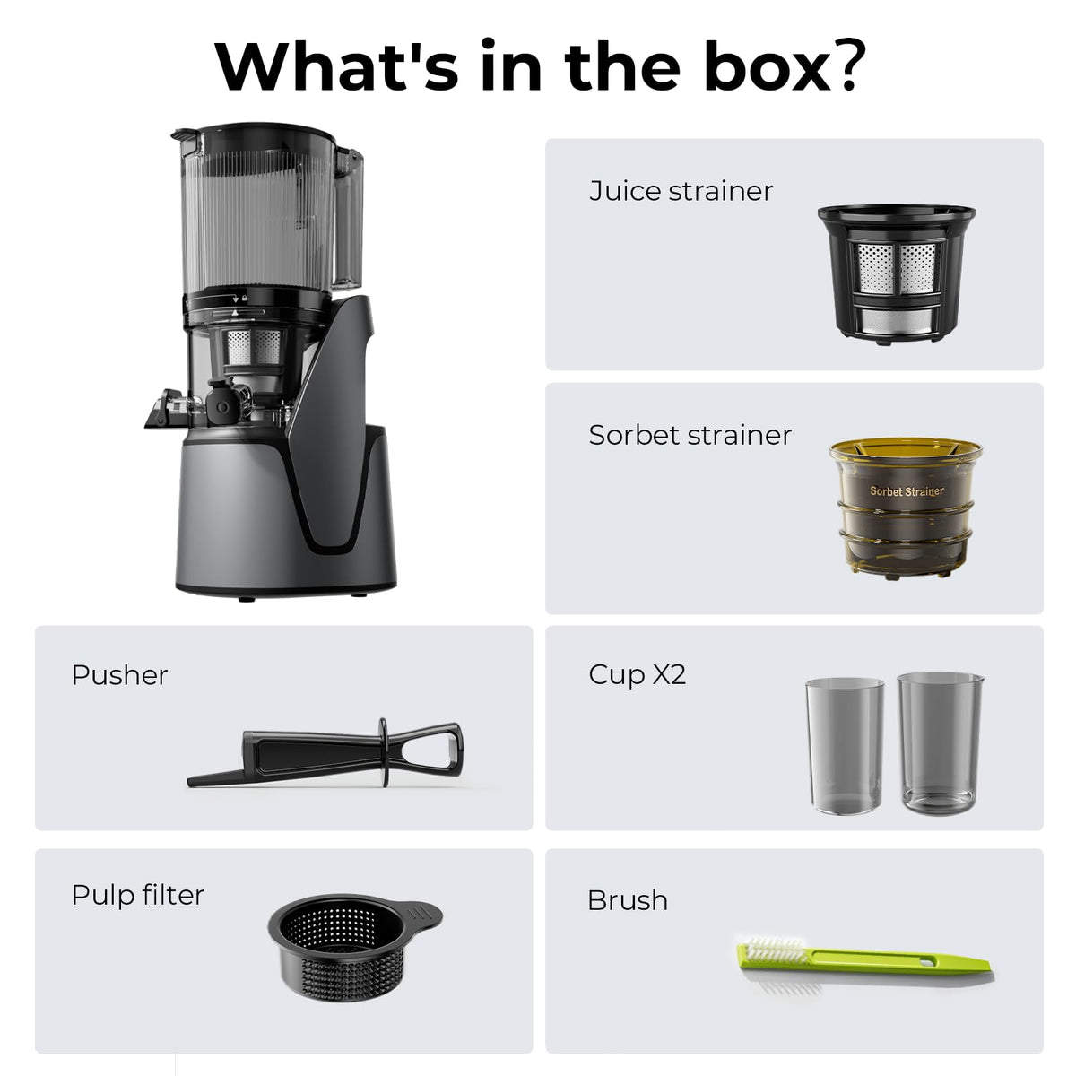 EANORUUS 3-in-1 Cold Press Juicer with Large 100oz Capacity
