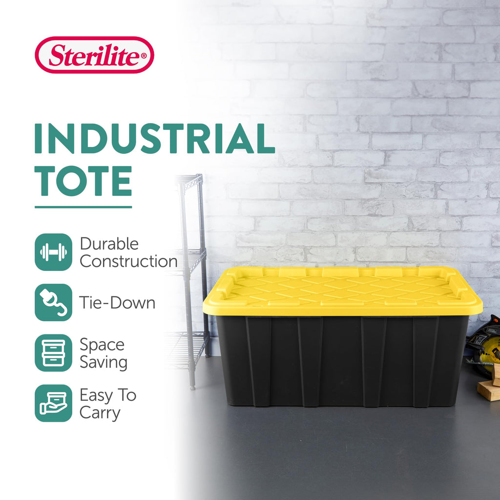 STERILITE 4-Pack Heavy-Duty Plastic Storage Bins with Lids