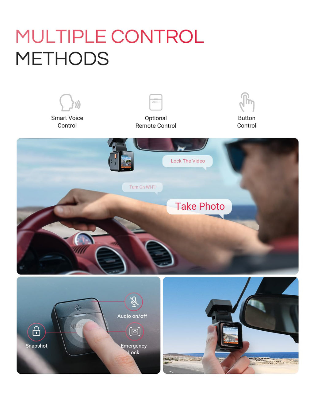 VANTRUE E1 Pro 4K Mini Dash Cam with GPS & Night Vision